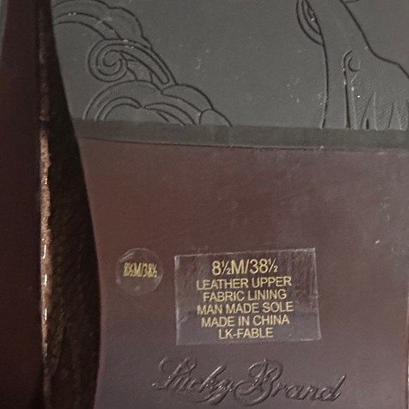 Lucky Brand Brown Suede Slip-Ons with Embroidered Design - Picture 4 of 7